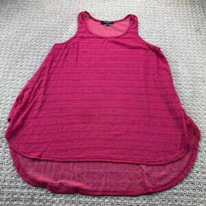 Red Coral Collections Tank Top Mesh See Through Shirt Women Size XXL Sleeveless